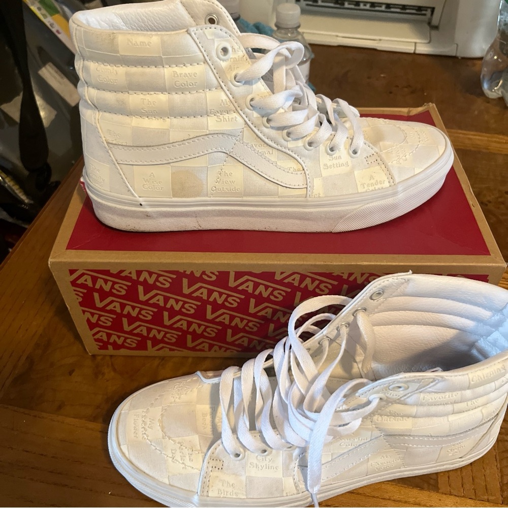 Size 8.5 - VANS Sk8-Hi DIY Checkerboard